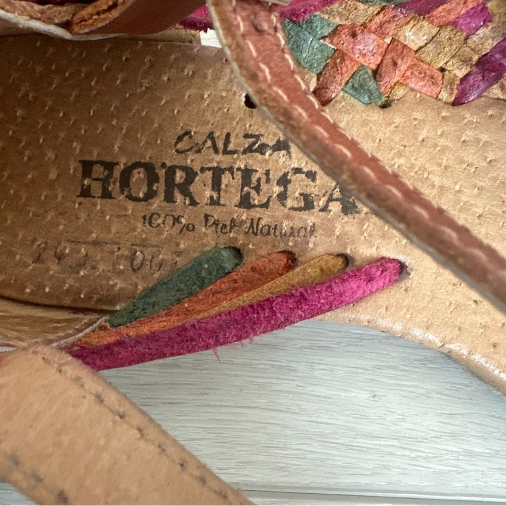 Calza Hortegas Mexican Huarache Sandals Handwoven Aztec Southwestern Leather 7 - Picture 9 of 9